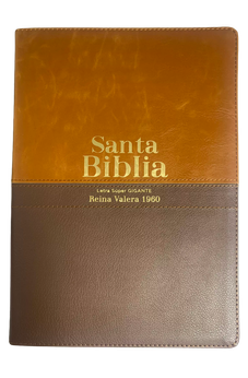 Image of Biblia RVR 1960 Letra Súper Gigante Piel Café Duotono con Índice