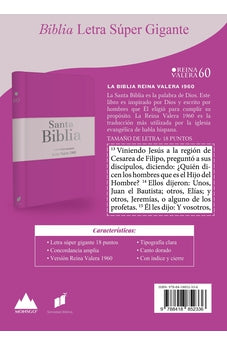 Image of Biblia RVR 1960 Letra Súper Gigante Fucsia Rosa con Cierre e Índice