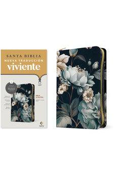 Biblia NTV Ultrafina con Filament Floral Símil Piel con Cierre