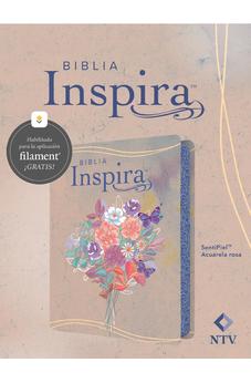 Image of Biblia NTV Inspira con Filament Símil Piel Acuarela Rosa