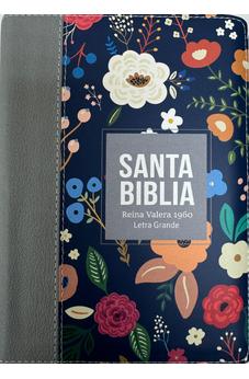 Biblia RVR 1960 Compacta Letra Grande 11 puntos Símil Piel plomo con Cierre y Índice