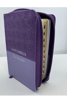 Image of Biblia RVR 1960 Compacta Duotono Lila Símil Piel con Índice y Cierre