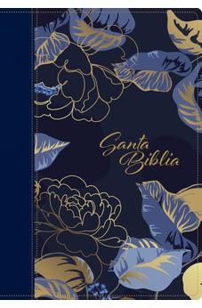 Biblia NTV Manual Letra Grande con Filament Símil Piel Azul Oscuro Índice Letra Roja