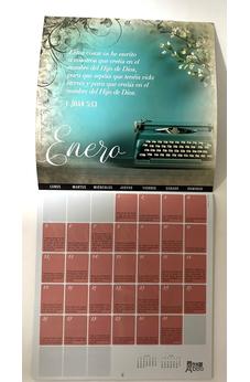 Image of Calendario Vintage 2026 Flores azules y blancas