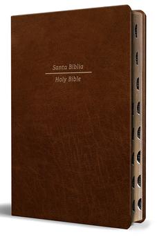 Biblia Bilingüe RVR 1960 ESV Letra Grande Símil Pile Marrón con Índice