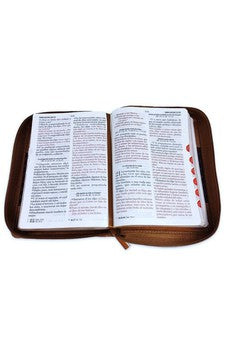 Image of Biblia RVR 1960 Letra Grande Tamaño Manual Café Café Símil Piel