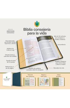Biblia RVR 1960 Consejería para La Vida Azul Pizarra Símil Piel