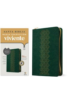 Biblia NTV Ultrafina con Filament Verde Esmeralda Símil Piel con Índice con Cierre