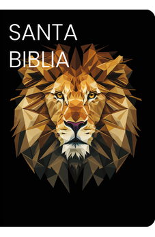 Biblia RVR 1960 Compacta Letra Grande 11 puntos Símil Piel Negro León Dorado