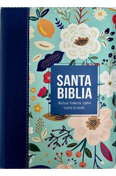 Biblia RVR 1960 Compacta Letra Grande 11 puntos Símil Piel Azul Cobalto Claro con Cierre y Índice