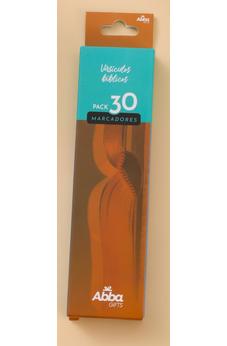 Pack 30 marcadores de libro en caja de cartón. Libros de la Biblia