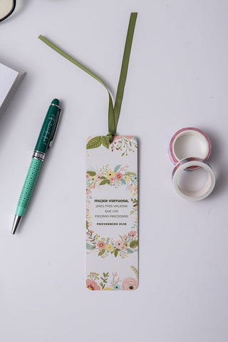 Image of Marcador de Libro con Ribbon Mujer Virtuosa
