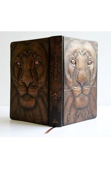 Image of Biblia RVR 1960 Letra Grande Tamaño Manual León de Juda 3D Bronce Símil Piel
