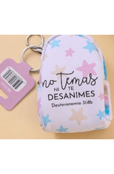 Llavero Mochila Monedero No Temas Ni Te Desanimes