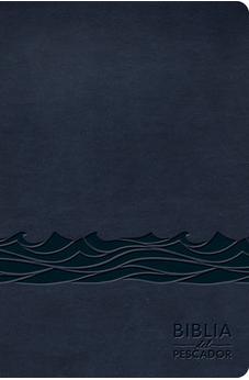 Biblia RVR 1960 Pescador Letra Grande Azul Medianoche Símil Piel