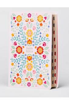 Image of Biblia RVR 1960 Súper Gigante Flores Símil Piel con Índice *IRREGULAR*