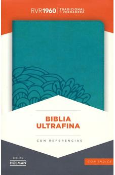 Image of Biblia RVR 1960 Ultrafina Aqua Símil Piel con Índice