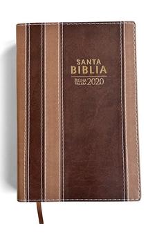 Biblia RVR 2020 Letra Grande Marrón Tiras Símil Piel