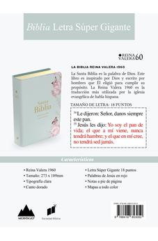Image of Biblia RVR 1960 Letra Súper Gigante Símil Piel Salvia Claro