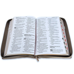 Biblia RVR 1960 Letra Súper Gigante Símil Piel Flores Lila Cierre Índice