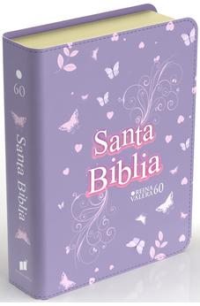Image of Biblia RVR 1960 Compacta Símil Piel Juvenil Mariposa Lila