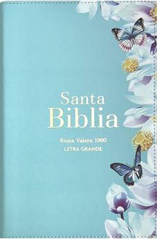 Image of Biblia RVR 1960 Letra Grande Tamaño Manual Símil Piel Azul Claro