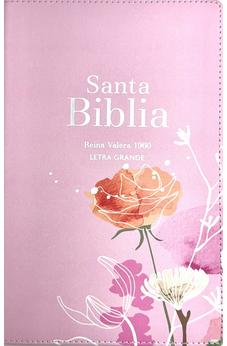 Biblia RVR 1960 Letra Grande Tamaño Manual Símil Piel Rosa