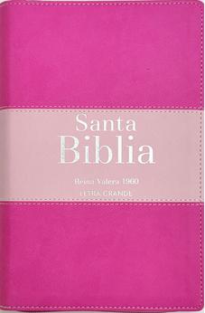 Image of Biblia RVR 1960 Letra Grande Tamaño Manual Tricolor Fucsia Palo Rosa Fucsia con Cierre e Índice