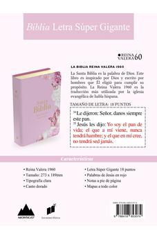 Biblia RVR 1960 Letra Súper Gigante Símil Piel Rosa Claro