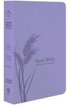 Biblia RVR 1960 Letra Grande Tamaño Manual Lavanda Claro Símil Piel
