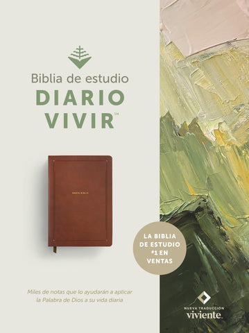 Image of Biblia NTV de Estudio del Diario Vivir  Símil Piel Café Letra Roja