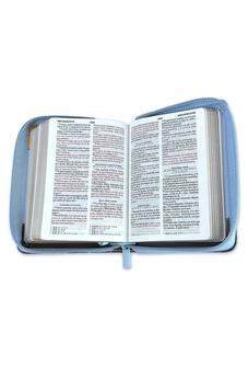 Biblia RVR 1960 Bolsillo Café Azul Símil Piel con Cierre
