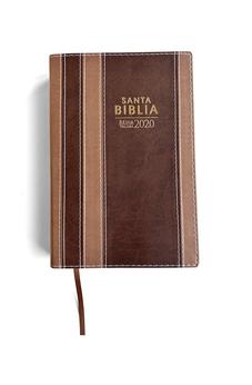 Biblia RVR 2020 Letra Grande Marrón Tiras Símil Piel