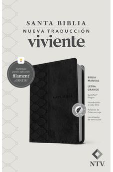 Image of Biblia NTV Letra Grande Tamaño Manual con Filament Símil Piel Negro Índice Letra Roja