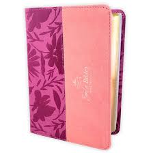 Biblia RVR 1960 Letra Grande Tamaño Manual Bicolor Rosa Rosa Símil Piel