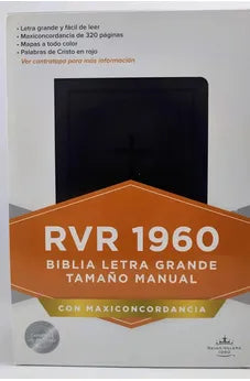 Biblia RVR 1960 Letra Grande Tamaño Manual Maxiconcordancia Negro Piel