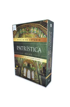 Image of Biblia RVR 1977 de Estudio Patrística Marrón Símil Piel con Índice