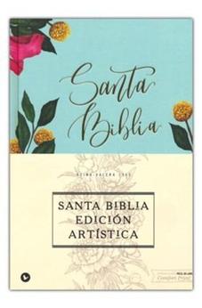 Biblia RVR 1960 Artistica Tapa Dura Tela Floral Canto con Diseno Letra Roja