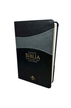 Biblia RVR 1960 Letra Grande Tamaño Manual Símil Piel Duotone Negro Gris