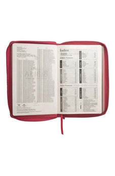 Image of Biblia RVR 1960 Letra Grande Tamaño Manual Símil Piel Fucsia con Cierre