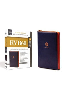 Image of Biblia RVR 1960 Letra Súper Gigante Piel con Cierre Azul