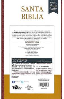 Biblia RVR 1960 Letra Grande con Cierre Símil Piel Tamaño Manual Vino con Índice