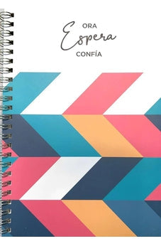 Libreta Espiral Pequeña - Lineas y Flores - Ora Espera Confia