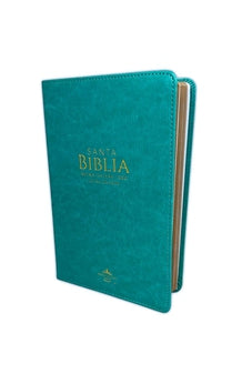 Image of Biblia RVR 1960 Letra Grande Tamaño Manual Símil Piel Turquesa