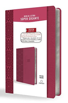 Biblia RVR 1909 Letra Súper Gigante Símil Piel Fucsia