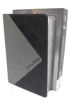 Biblia RVR 1960 de Estudio Thompson Piel Duotono Gris