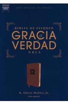 Image of Biblia NBLA de Estudio Gracia y Verdad Piel Café Interior a dos Colores con Índice