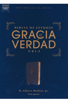 Image of Biblia NBLA de Estudio Gracia y Verdad Piel Azul Marino Interior a dos Colores con Índice