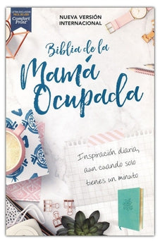 Biblia NVI de la Mamá Ocupada Piel Turquesa Letra Roja
