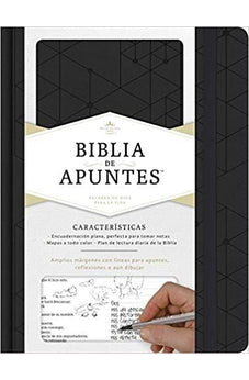 Biblia RVR 1960 de Apuntes Negro Símil Piel y Tela